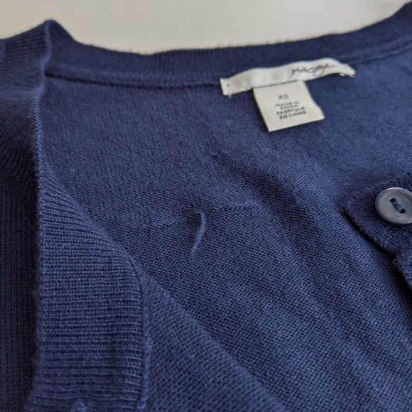 HALOGEN Crewneck Cardigan, Navy, XS - Picture 6 of 7